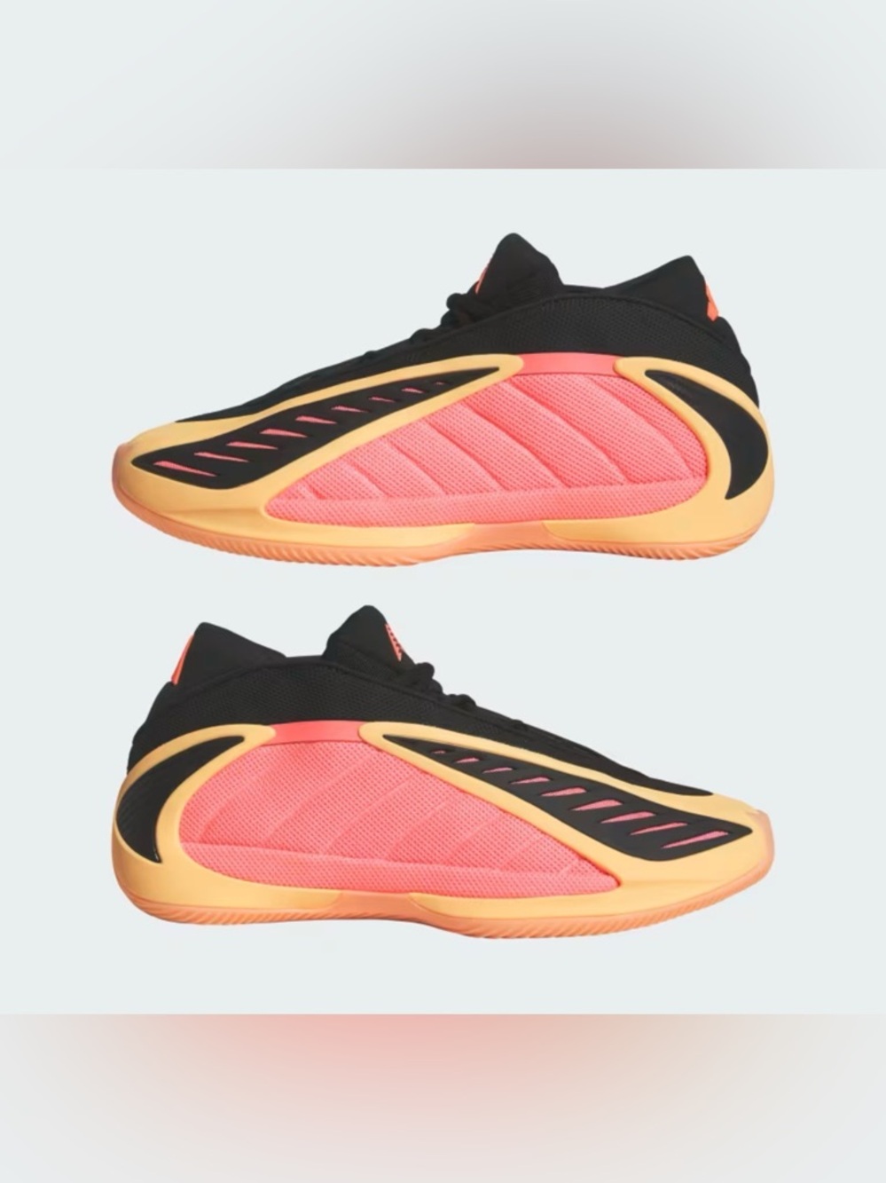Men's Lightweight Mesh Athletic Sneakers - Black & Coral